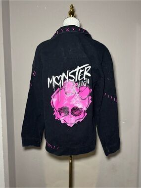 monster high Black Jacket with Pink Skull Graphic